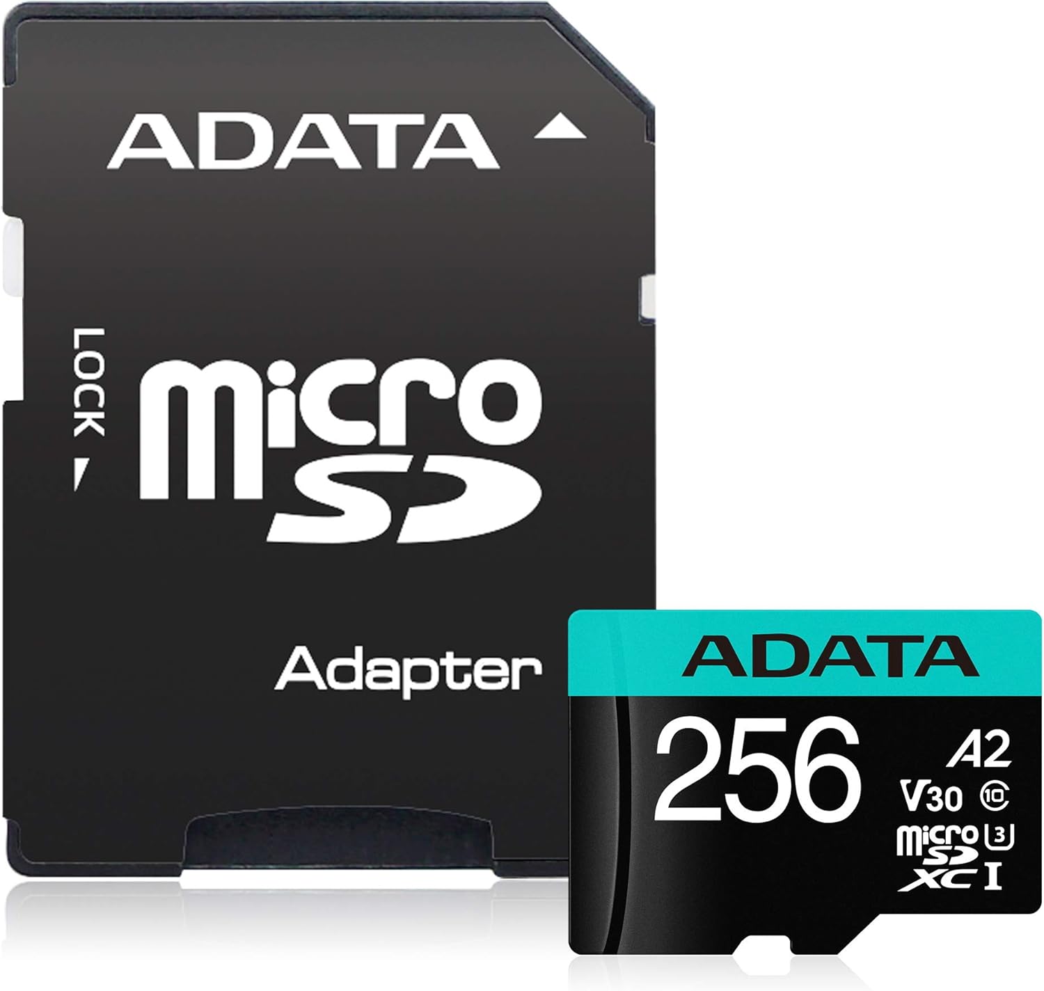 ADATA 256GB Premier Pro microSDXC/SDHC UHS-I Memory Card with Adapter - C10, U3, V30, 4K, A2, Micro SD - AUSDX256GUI3V30SA2-RA1 (256GB)