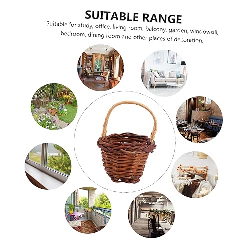 Miniatura 2 de YARNOW 40 cestas de sauce portátil natural de utilería vintage cesta de ducha de chips bolsa de ducha picnic bodas cocina manijas barandilla