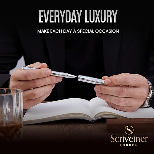 Miniatura 82 de Scriveiner Green Rollerball EDC Luxury Pen, Stunning Pocket Pen with Chrome Finish, Cool Writing Pen, Best Gift for Men & Women, German Schmidt