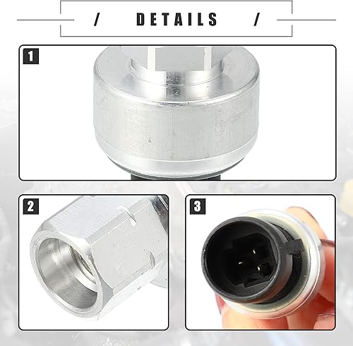 Miniatura 4 de Motoforti Sensor de presión del refrigerador de aire acondicionado, para Chevrolet Traverse LS LT LTZ 3.6L V6 - Gas 2009-2016, metal, 13587668, tono