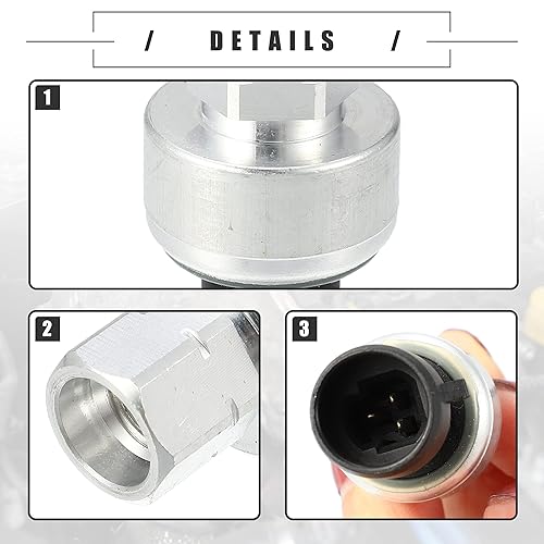 Miniatura 4 de Motoforti Sensor de presión del refrigerador de aire acondicionado, para Chevrolet Traverse LS LT LTZ 3.6L V6 - Gas 2009-2016, metal, 13587668, tono