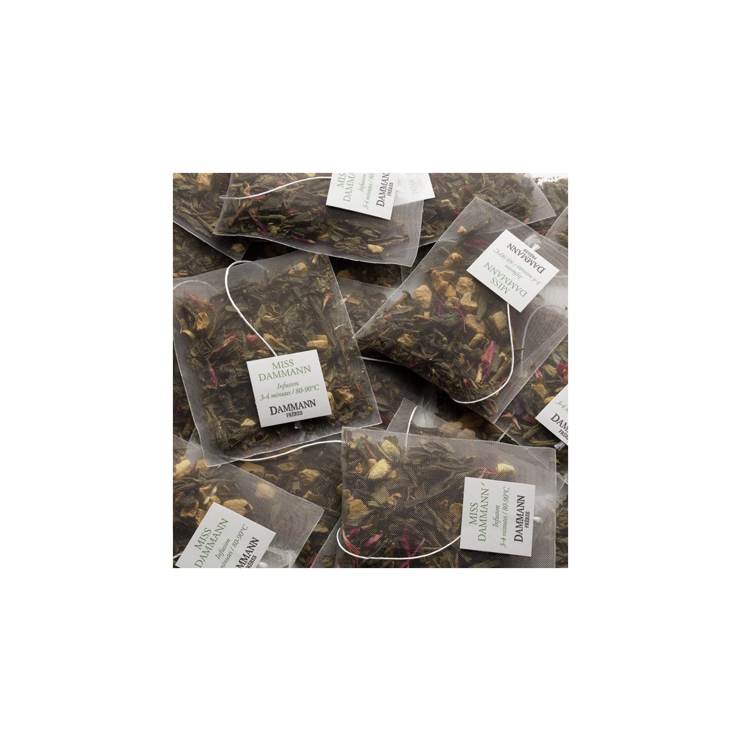 Dammann Frères | Tè Verde Miss Dammann - 25 Filtri (50 Gr) | Aromatizzato con Zenzero, Limetta e Frutto della Passione