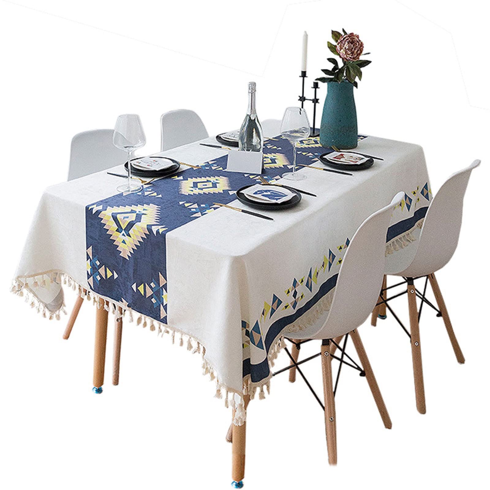 JINGYAN Tablecloths Simple Style Tablecloth With Tassel Waterproof Table Cloth Living Room Coffee Decoration Cover For Home(140 x 200cm)