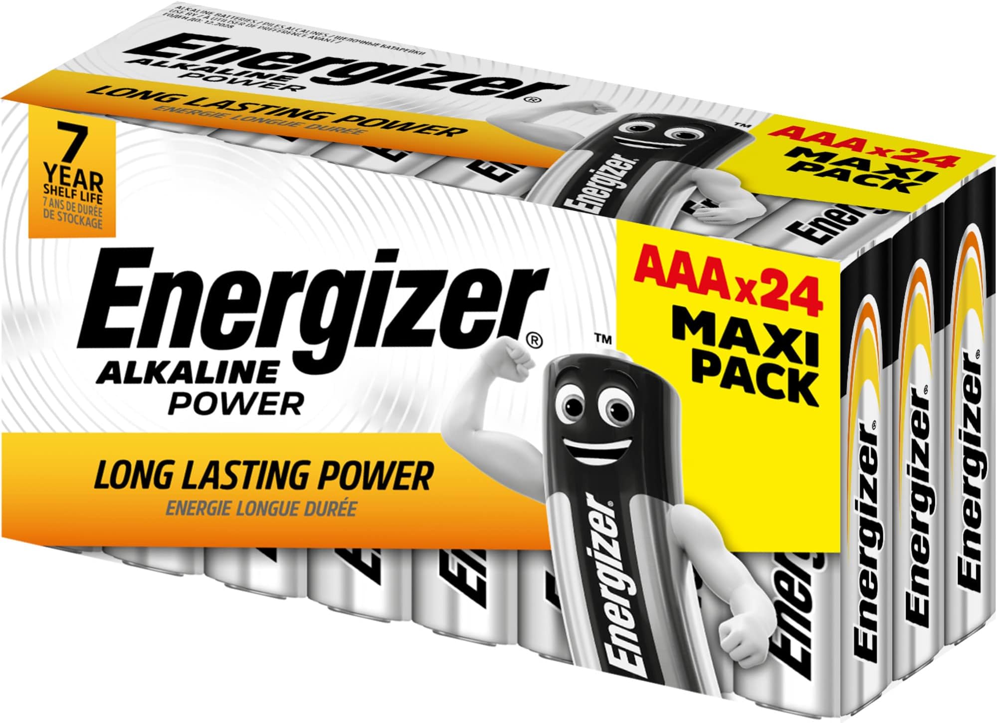 Energizer Alkaline Power AAA Batteries, 24 Pack