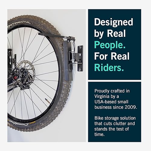 Vista 6 de StoreYourBoard Bike Swivel Rack – Wall Mounted Garage Bike Storage, Vertical Bike Rack with 120° Swivel Hanger & Stopper – Space-Saving Bike Rack