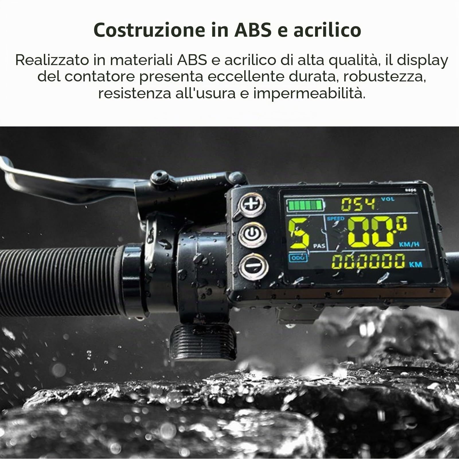 Display LCD per Bici Elettrica Pannello di Controllo Schermo a Colori LCD Impermeabile ABS S866 per la Modifica del Litio