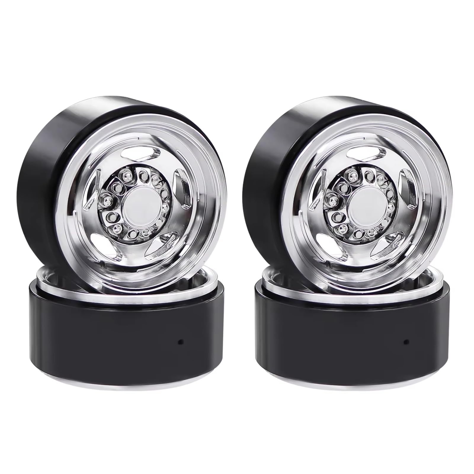1,9 Alum Neg Offset Beadlocks para Wraith para Capra 1/10 Piezas | Pieza RC llanta ligera compensación negativa agarre lateral estable tuercas seguridad montaje seguro Repuesto