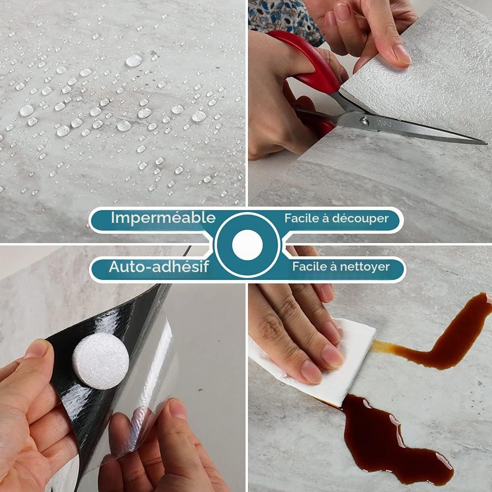 VEELIKE Dalle PVC Adhesive Sol Effet Béton 24 Pièces Stickers Carrelage Adhesif Sol Ciment Gris Salle de Bain Salon Carrelage Adhesif Cuisine Imperméable Dalle PVC Garage Amovible 30 cm x 30 cm