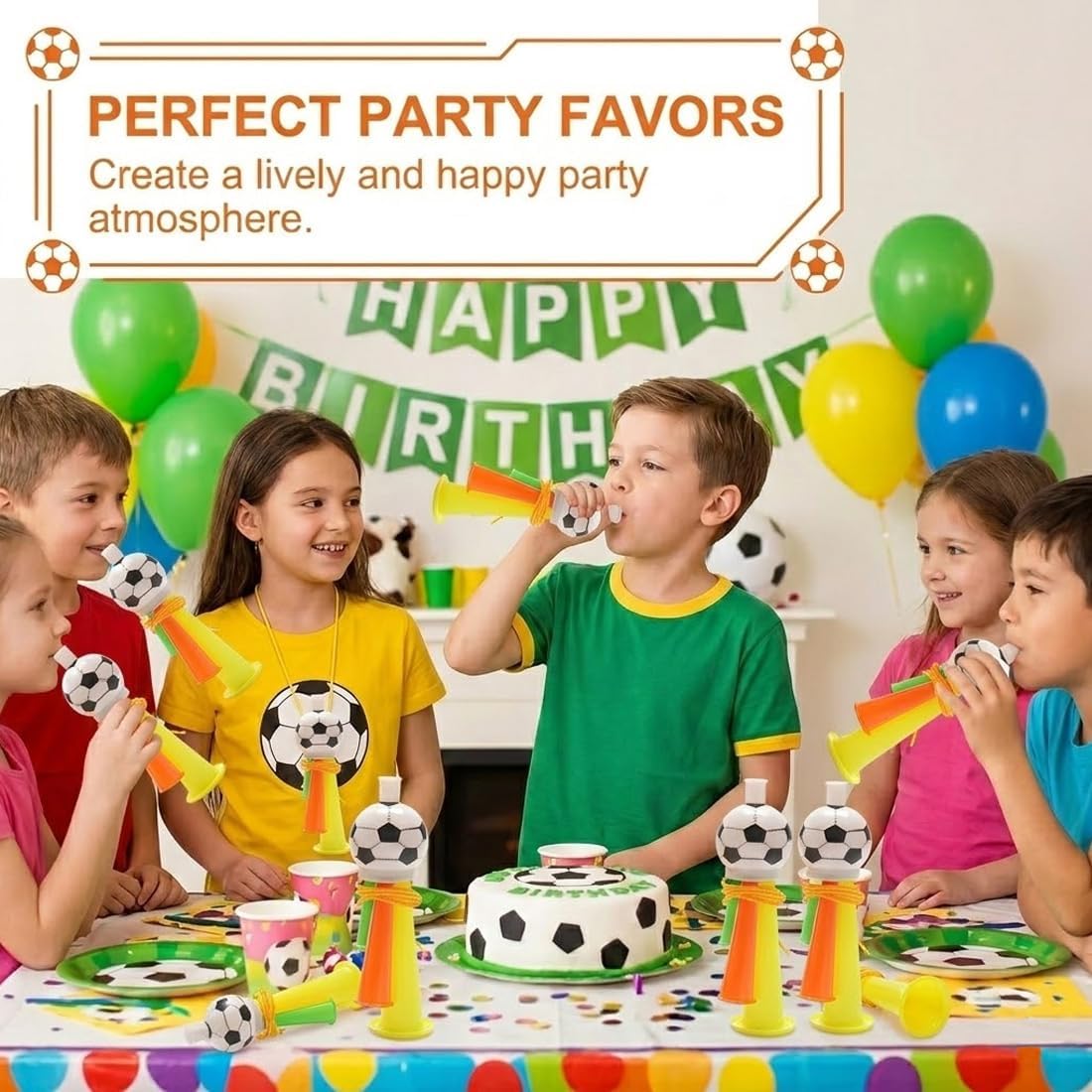 4 Pezzi Set Tromba ad Aria - Vuvuzela Rumorosa per Eventi Sportivi, Canti da Stadio, Feste di Compleanno per Bambini, 13.5 cm