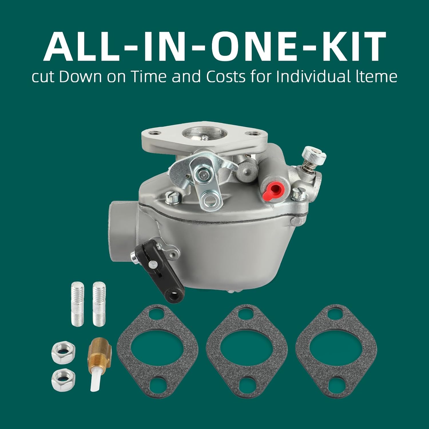 AUTOKAY 352376R92 Carburetor Fits for IH-Farmall Tractor A AV B BN C Super A Super C Marvel Schebler TSX156 TSX157 TSX319 Carb with Gaskets and Fuel Filter