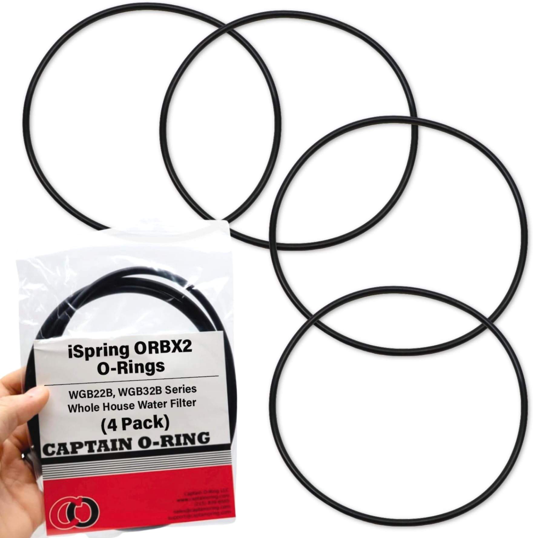 Replacement ORBX2 O-Rings for iSpring WGB22B, WGB32B Series Whole House Water Filter (4 Pack)