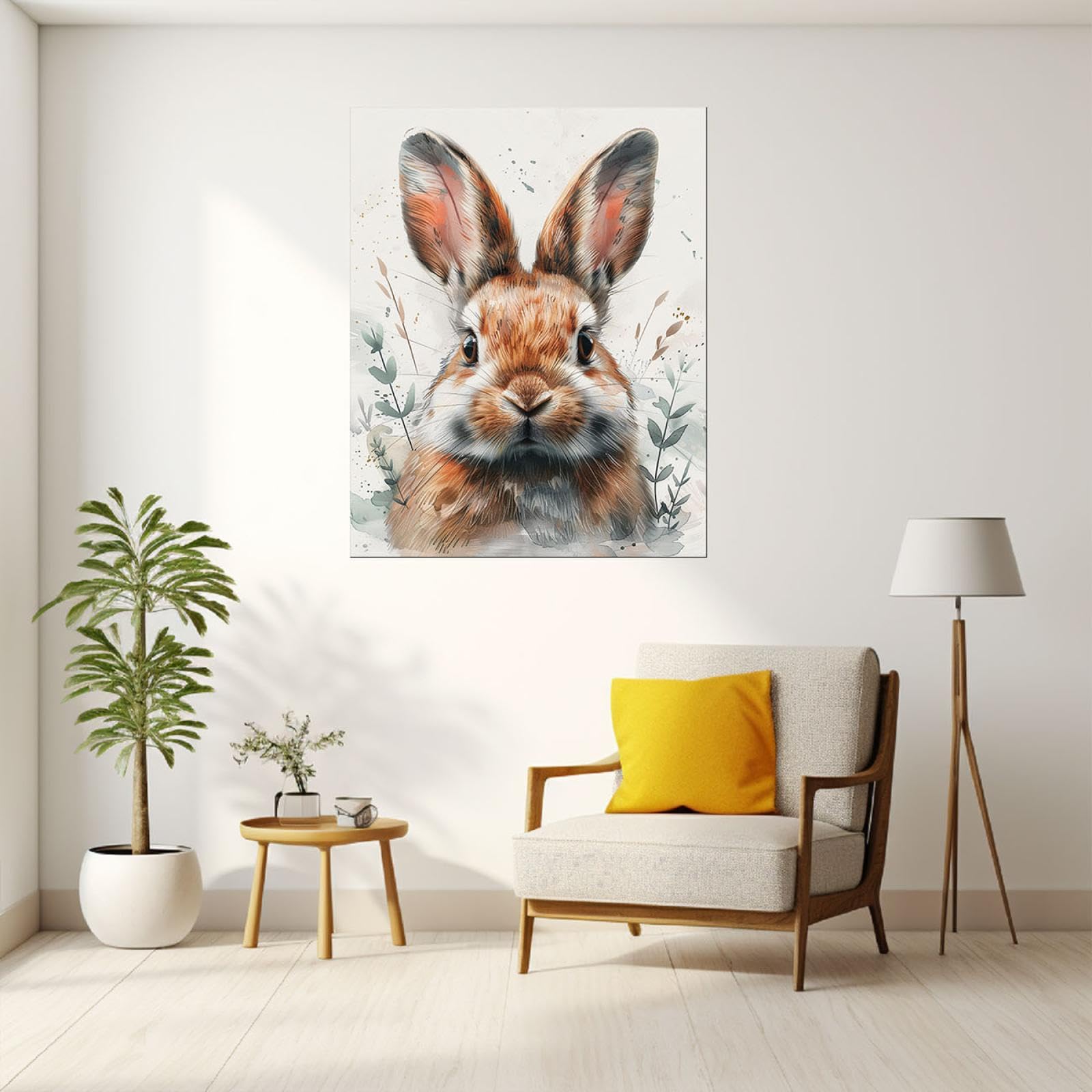 Amazon.co.jp: JOSUE うさぎ 絵画 キャンバス ビンテージ動物