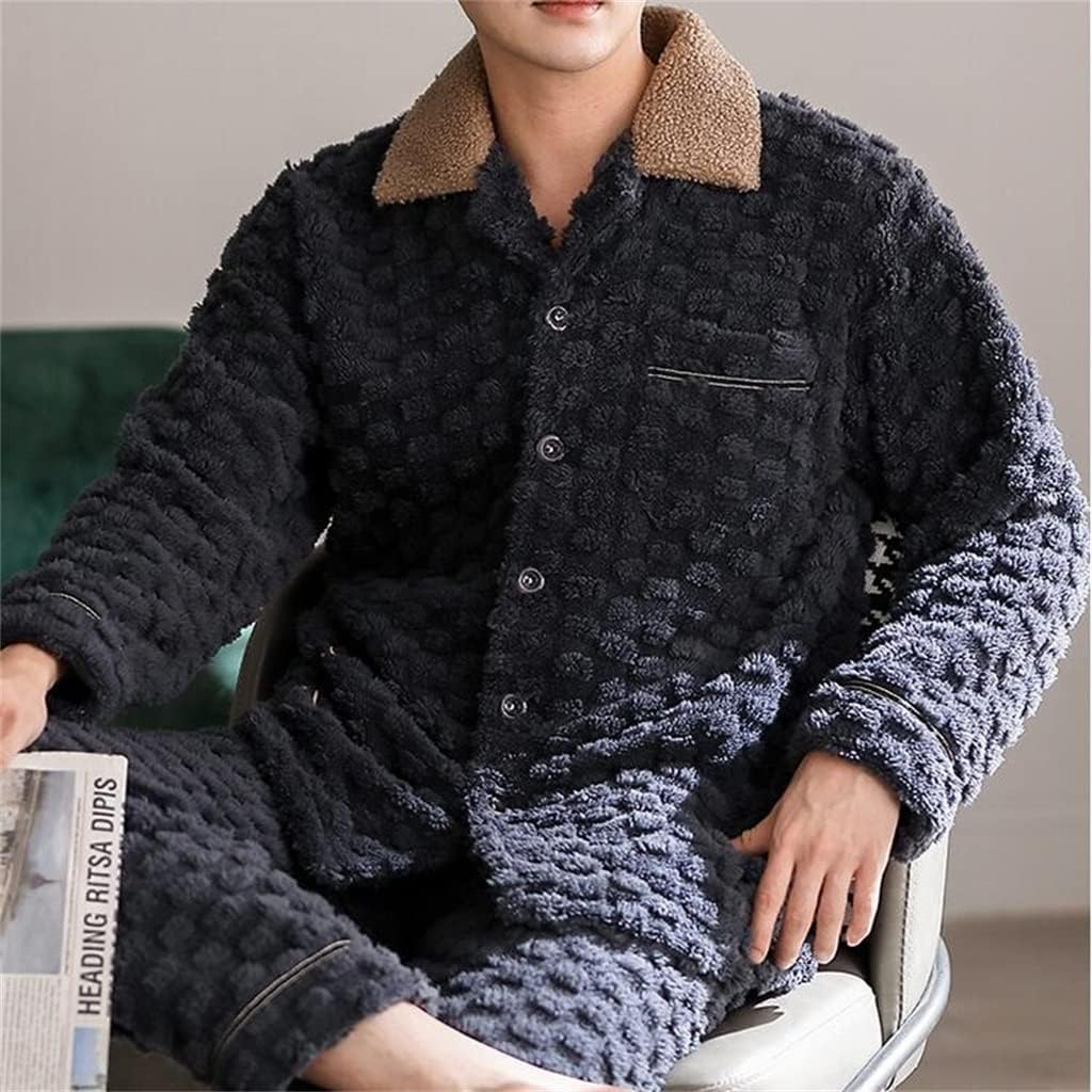 Pajamas Autumn And Winter Coral Velvet Thick Flannel Home Suit Men's