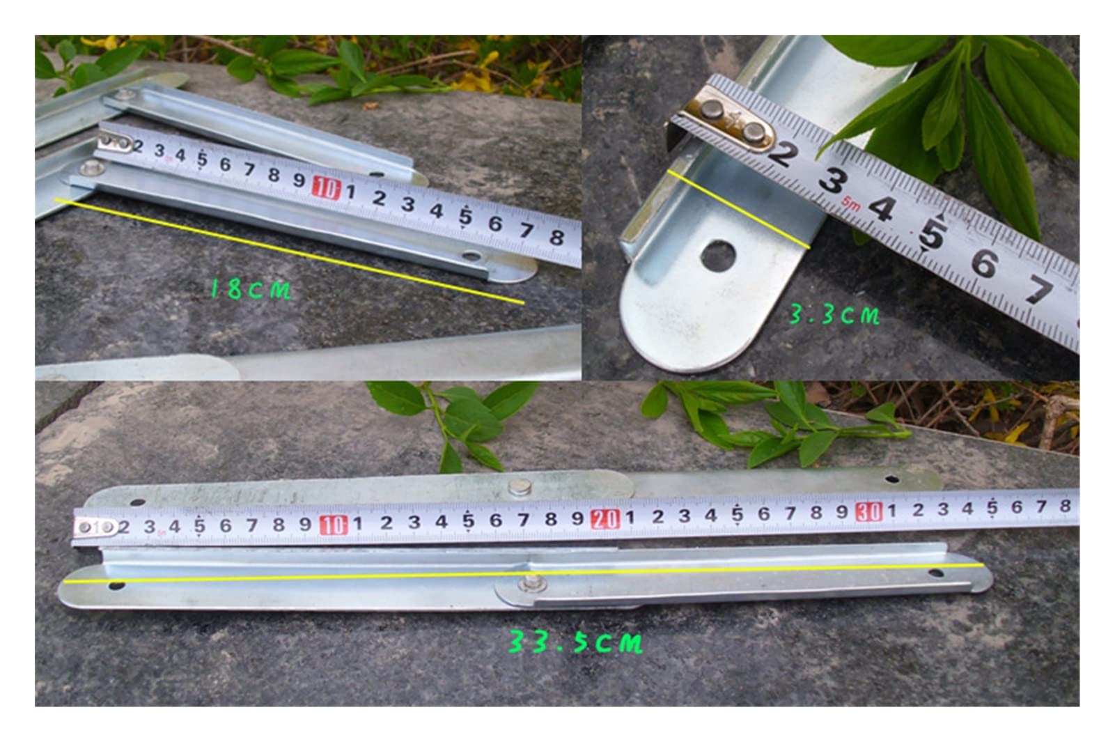 Charnières pour escabeau pliant renforcé de 34cm | Support fixe blanc en métal