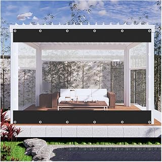 Clear PVC Tarpaulin Side Panels with Zipper, Outdoor Transparent Tarp Curtains with Eyelets, 600g/m² Heavy Duty Waterproof Tarpaulins, for Gazebo Patio Porch Carport,Clear-4.2x2.8m/13.8 * 9.2ft
