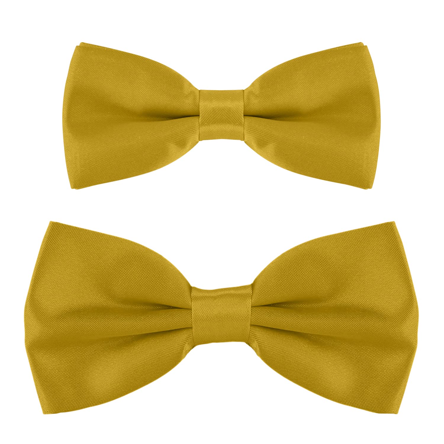 DonDon Father & Son matching set of bowties, pre-tied and smoothly adjustable - Gold