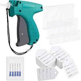 Conjunto de aplicadores de etiquetas de roupas 2006, incluindo acessório de etiqueta de vestuário com 5 agulhas de aço, 500 etiquetas de roupas e 1500 prendedores de farpas para aplicações de marcação fina (estilo criativo)