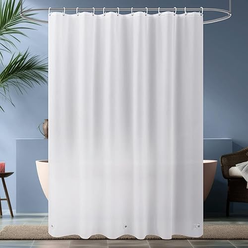 Miniatura 9 de RELY+ Forro de cortina de ducha de 72 x 72 pulgadas, PEVA transparente pesado, grosor prémium de 90 GSM, impermeable, sin olor, ojales inoxidables,
