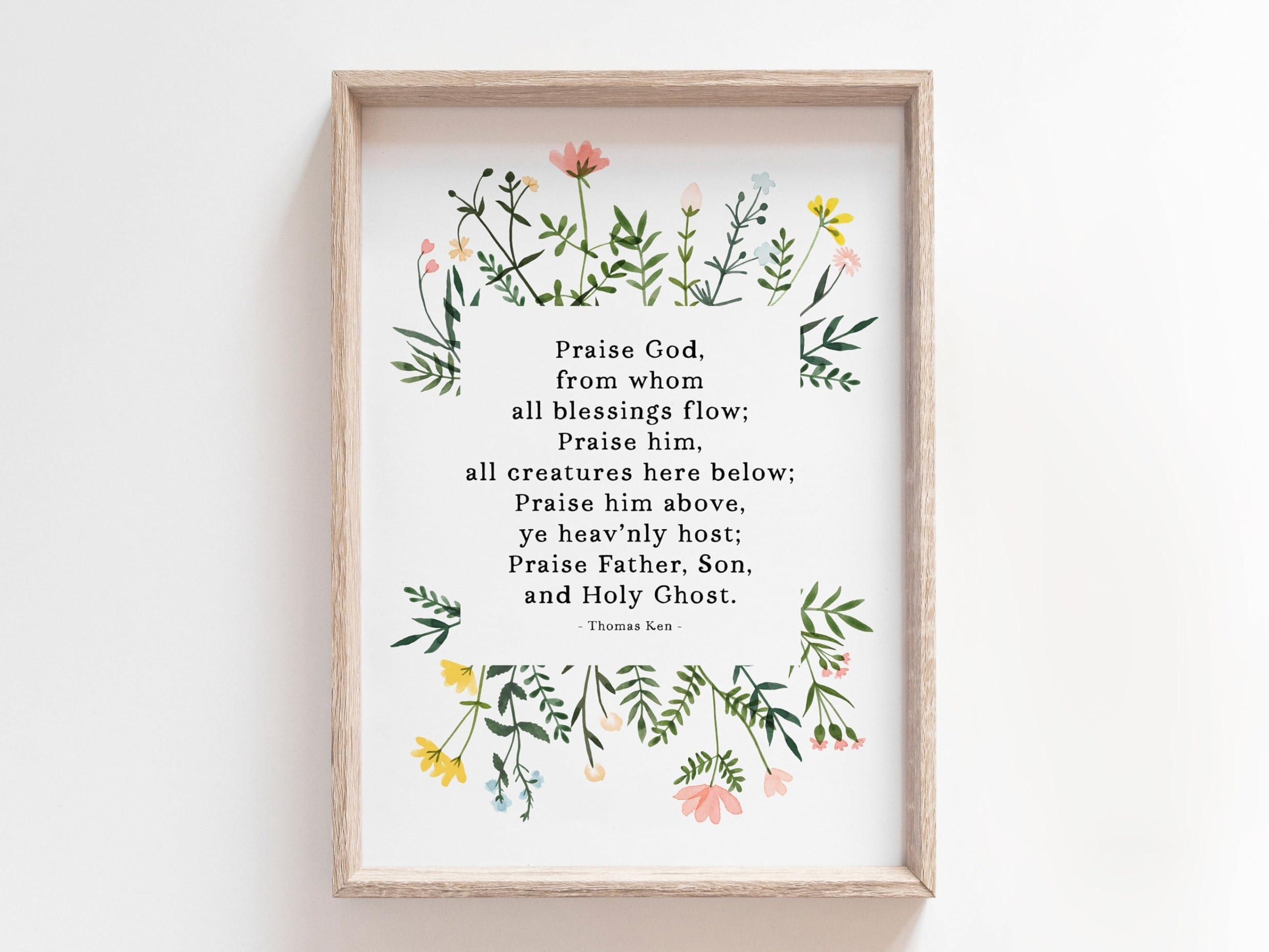 Praise God From Whom All Blessings Flow | Doxology Wall Art | Christian Wall Art | Religious Art Print | Farmhouse Art