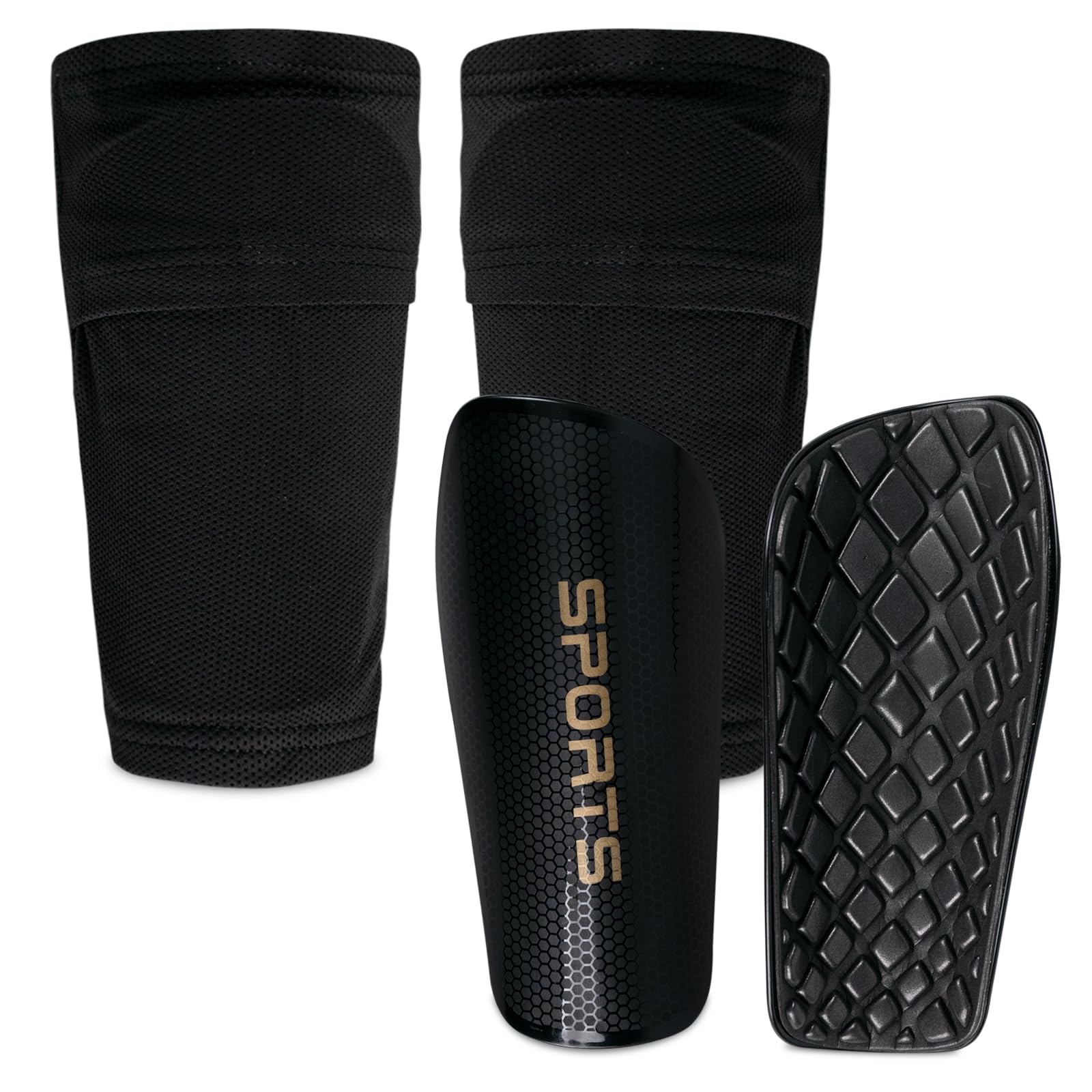 Tycoonest Football Shin Guards + Sock Sleeves, Soccer Shin Pads with Insert Pocket Calf Sleeves for Kids Youth Adult