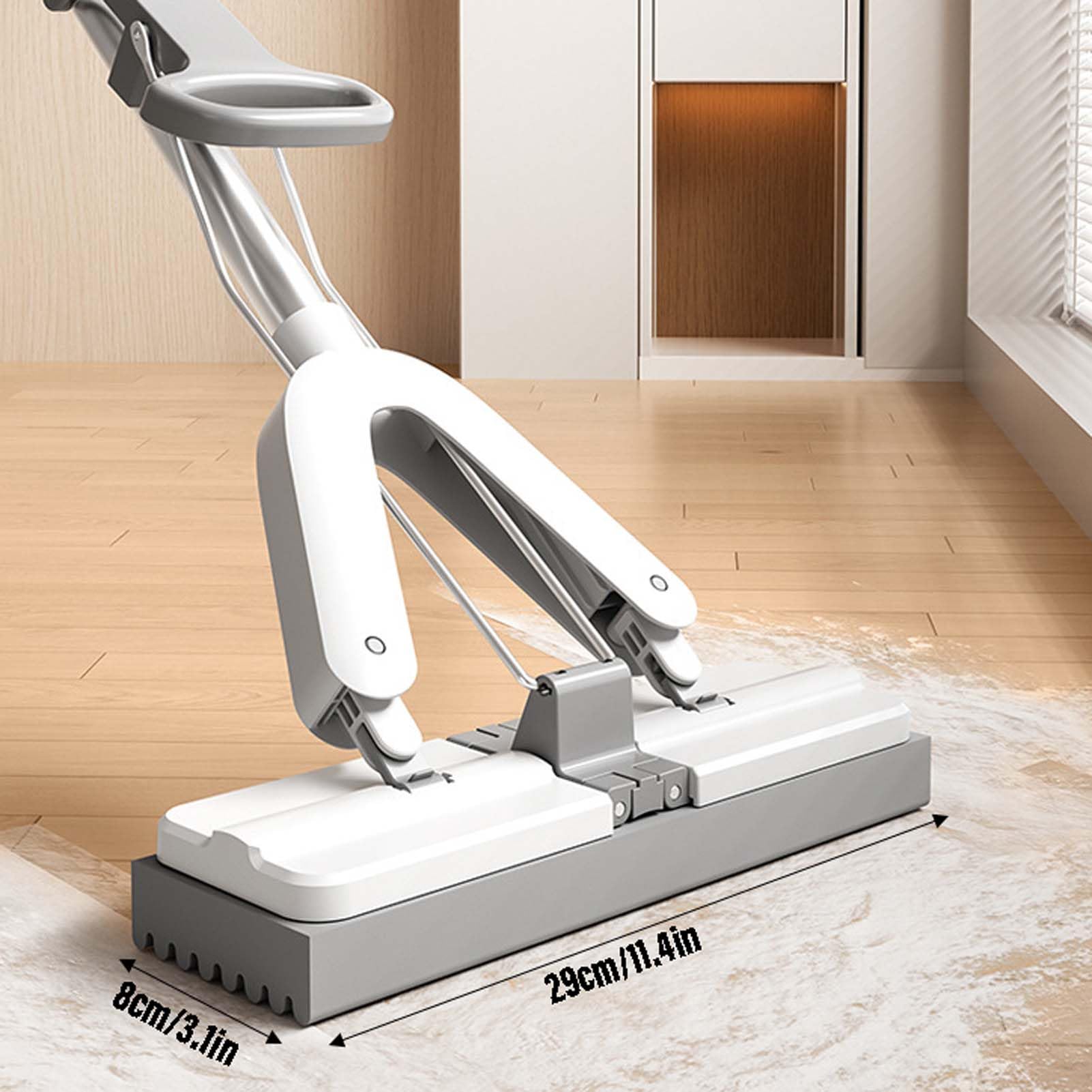 Mopa Fregona con Microfibra Lavable, Fregona para Limpiar Suelos, Paño Reutilizable Absorbente, Limpiador De Suelos con Mango Telescópico Ajustable para Cocina Baño Y Diferentes Superficies