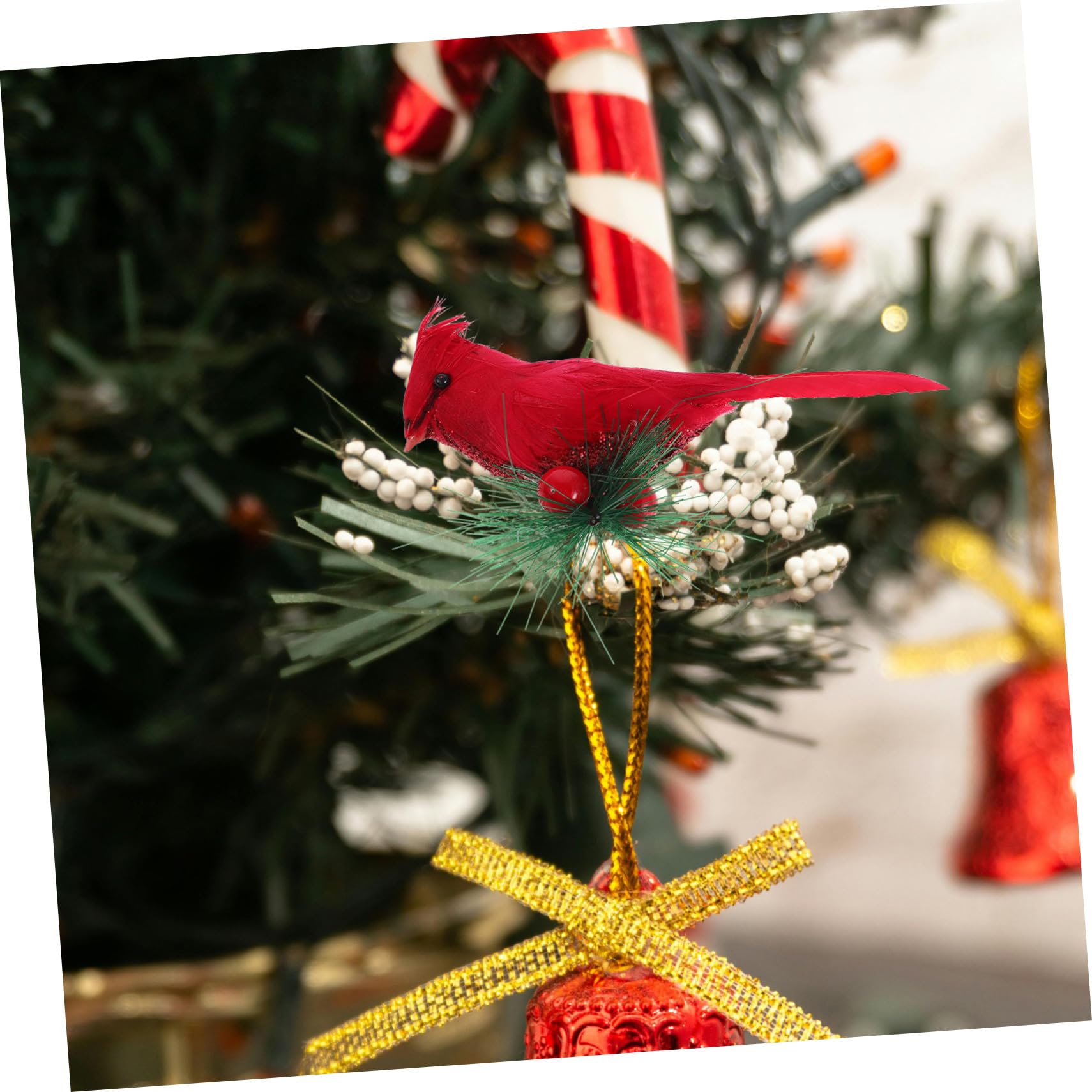 Alipis 10pezzi Uccelli Cardinali Rossi Decorativi Artificiali Per Albero Di Natale Ornamenti Con Clip in Miniatura Per Giardino Artigianato Fai Da Te