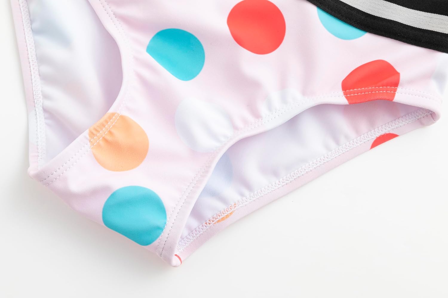 LIZENS Girls Two Piece Polka Dots Swimwear 2-12Years Bikini Set One Shoulder Beach Bathing Suit for Kids Swimsuit