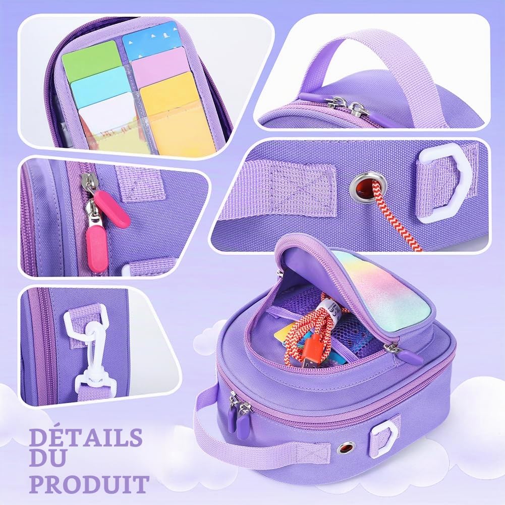 Étui de transport pour Yoto Mini (édition 2024) – Sac de rangement de voyage avec porte-cartes pouvant contenir jusqu'à 30 cartes, idéal pour lecteur de musique audio et accessoires pour