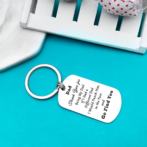 Miniatura 4 de Xiahuyu Regalo de Navidad para papá, regalo de cumpleaños con texto en inglés "Thank You for Being My Dad", llavero para el día del padre, regalo