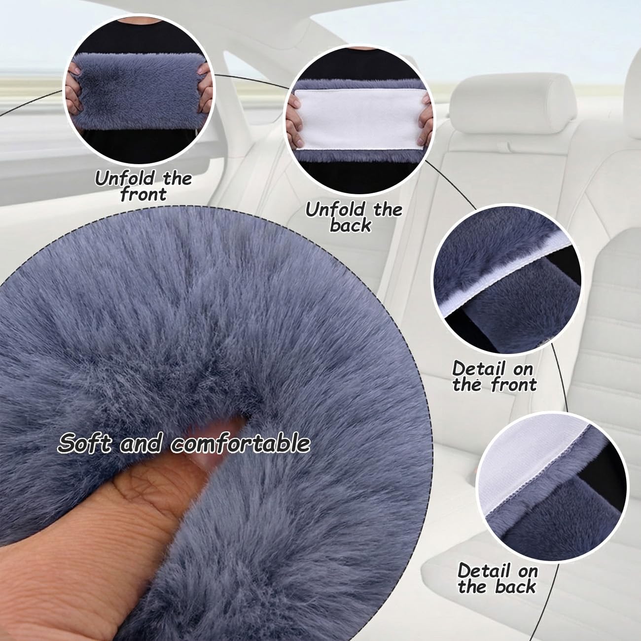 Paquete de 2 fundas de cinturón de seguridad de felpa suave para niños, cómodo cojín para cinturón de seguridad para recién nacidos, accesorios de correa de asiento de automóvil/cochecito, mayor
