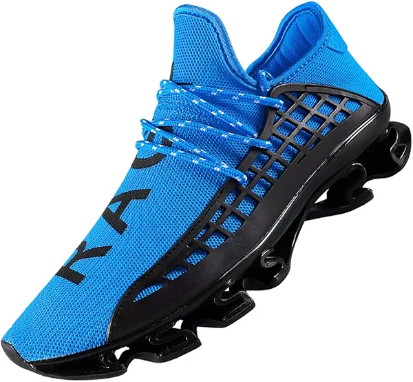 DUORO Mens Slip On Road Running Shoes Breathable Lightweight Comfortable Walking Shoes Athletic Gym Tennis Shoes for Men 7.5 Wide Blue