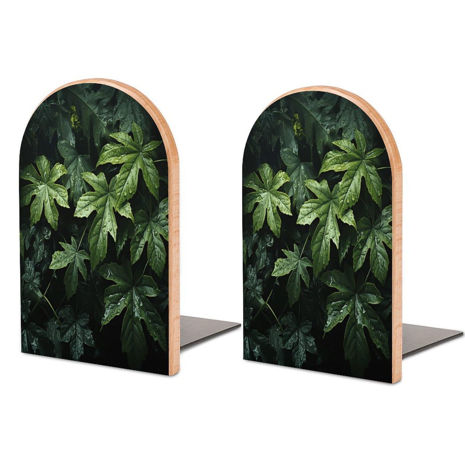Sujetalibros de madera moderno con base de metal para estantes