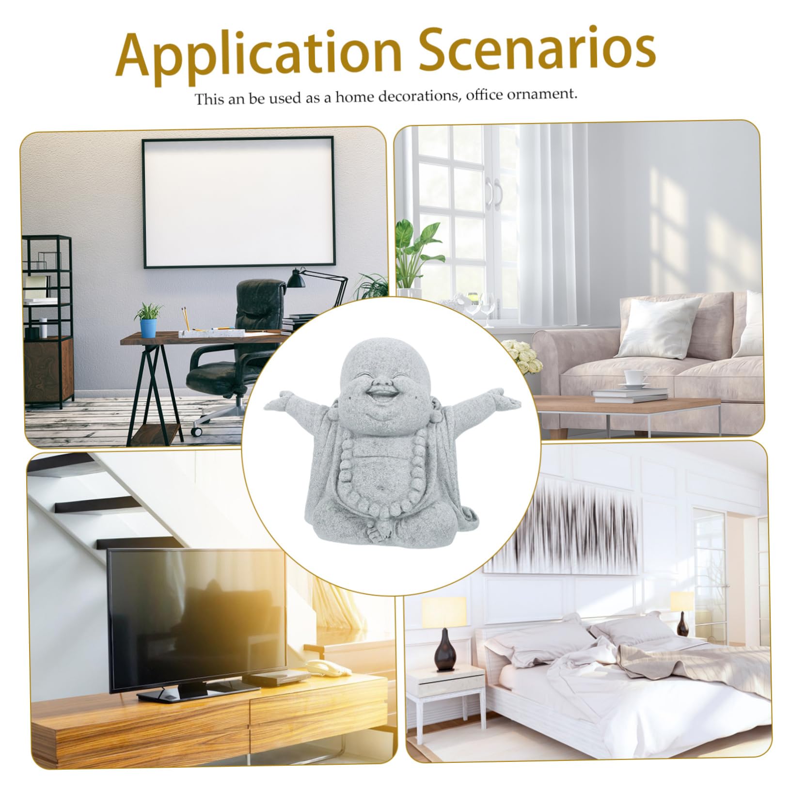Sosoport 5piezas Estatua De Buda Decorativa para Acuario Miniatura De Arenisca para Pecera Adorno para Decoración De Escritorios y Estanterías