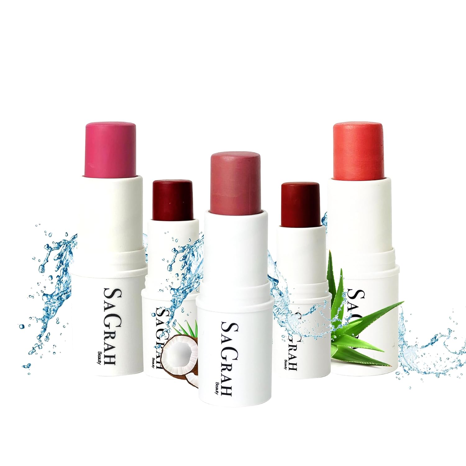 Blush Stick Pack of 5 - Luxuriously Creamy & Blendable Blush Stick - Long Lasting Highlighter Stick - Cruelty-Free - Multi Stick For Eyes, Lips & Cheeks