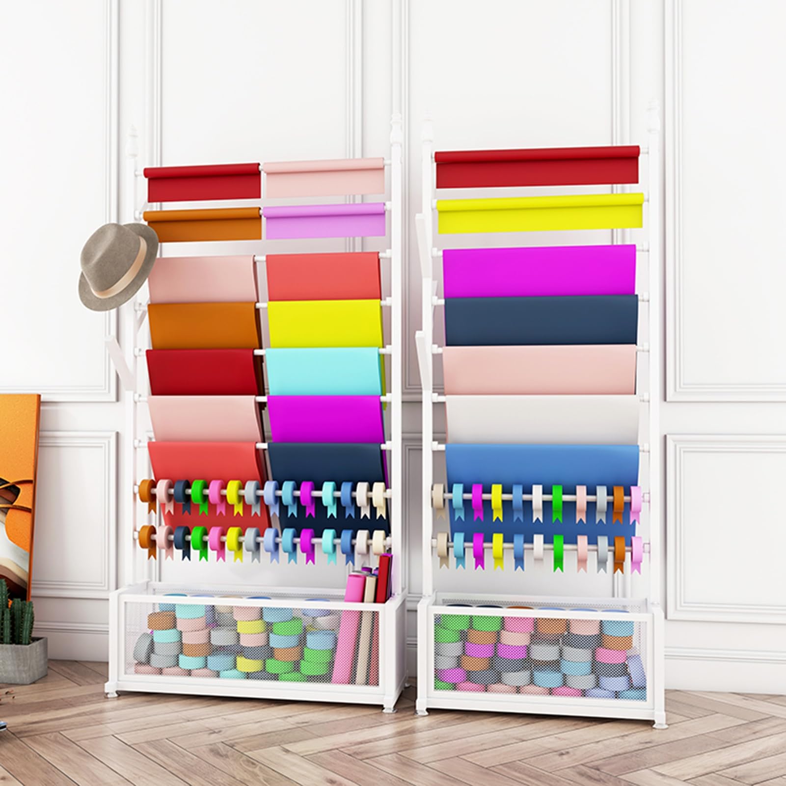 LIANJUN Perchero para Bufandas, Perchero Almacenamiento con Soporte Metal, Perchero para Bufandas Pie, Apto para Tiendas Minoristas Ropa Comerciales, Toalleros(White,90x35x180cm)