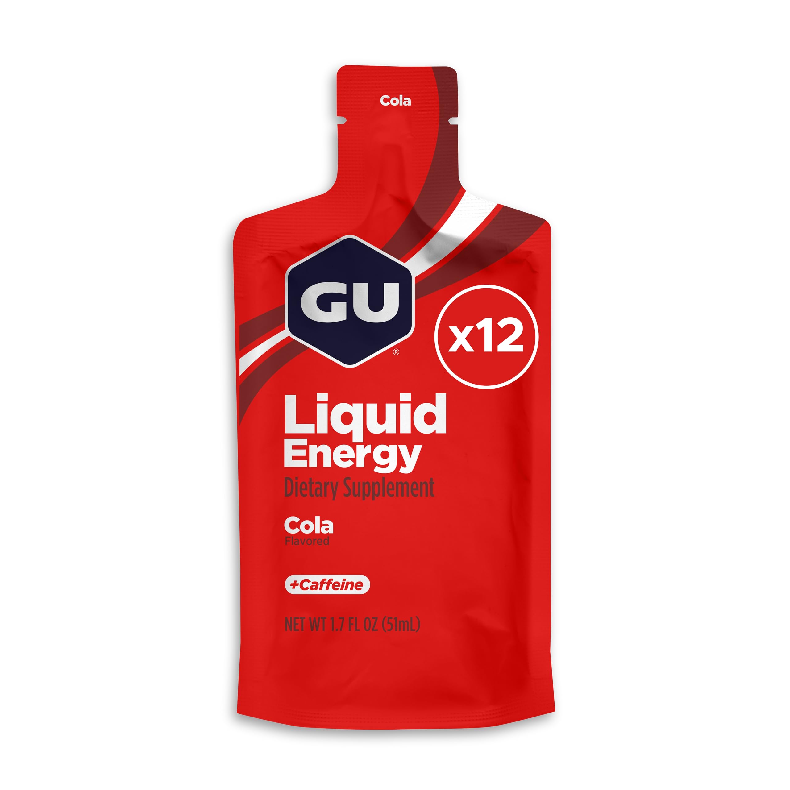 GU EnergyLiquid Energy Gel with Complex Carbohydrates, 12-Count, Cola