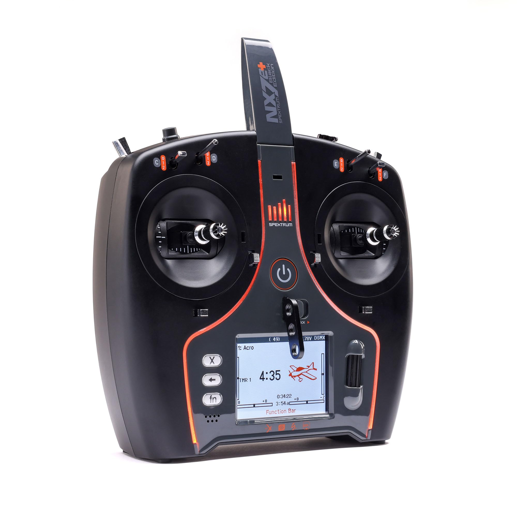 Spektrum NX7e+ 14-Kanal 2,4GHz DSMX-Fernsteuerung (Black Edition) Li-Ion-Akku, USB-C, 2,8″ Farbdisplay, 250-Modellspeicher