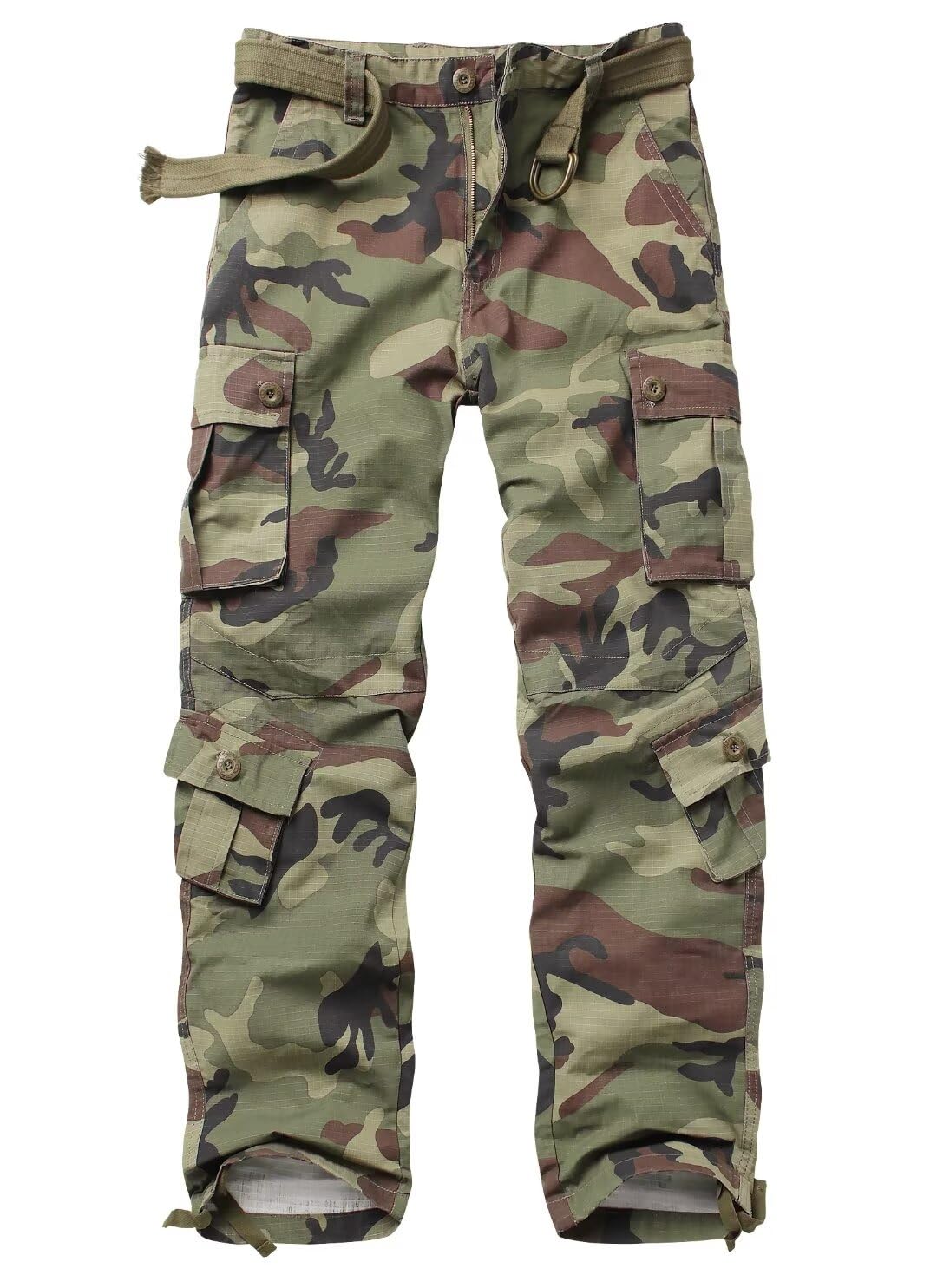Vatinnt Men's C29 Camo Cargo Trousers 8-Pocket Hiking Work Trousers 3355 40