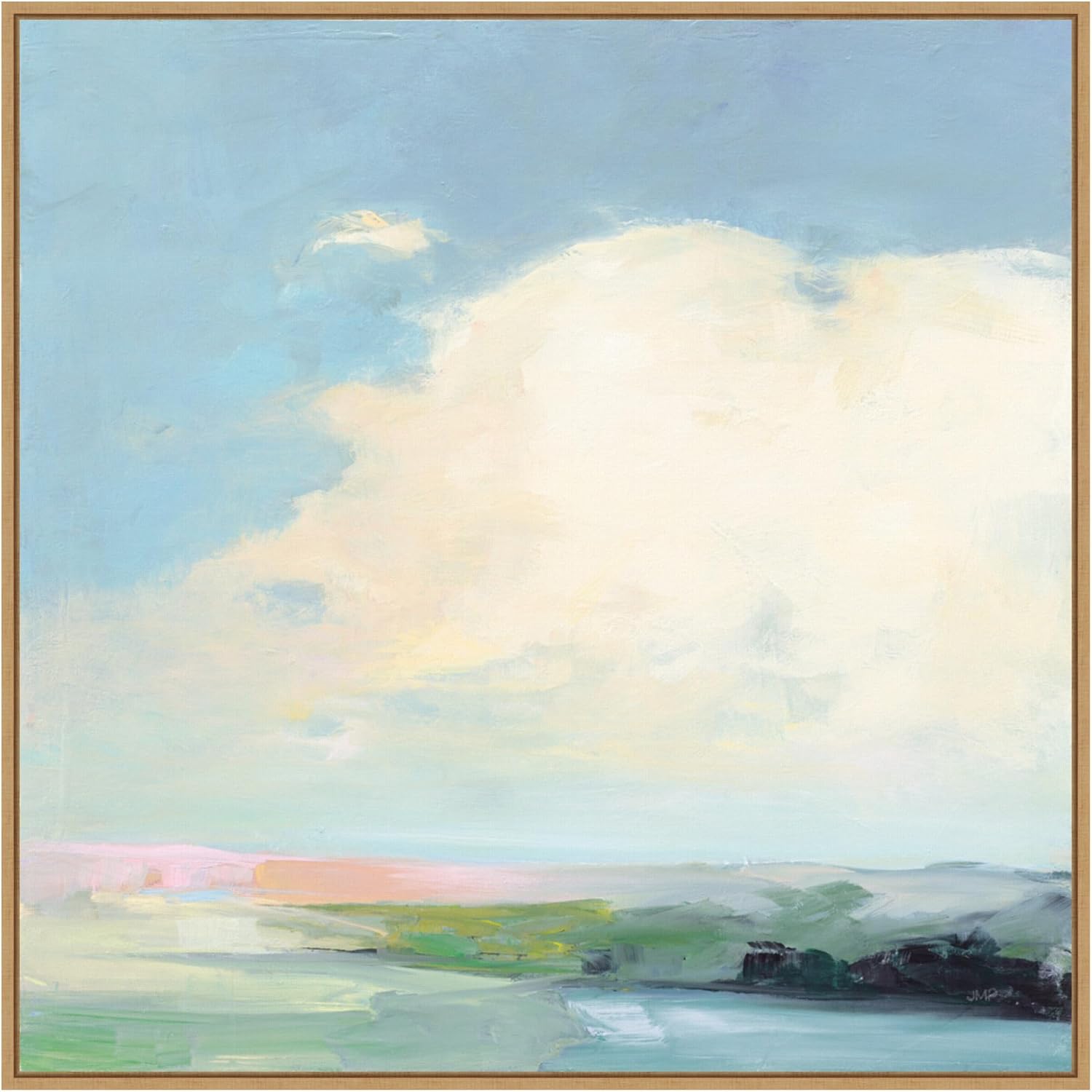 Amanti Art Framed Canvas Wall Art 30x30 Colorful Horizon II Bright by Julia Purinton, Framed Wall Art Canvas, Abstract Artwork, Modern Decor, Large Poster Painting for Living Room, Bedroom, Bathroom,