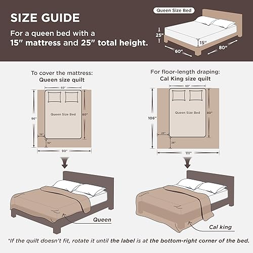 Miniatura 4 de Bedsure Juego de edredón tamaño Queen de color gris pardo, colcha ligera con patrón de pana, juego de 3 piezas con colcha de 90 x 96 pulgadas y 2