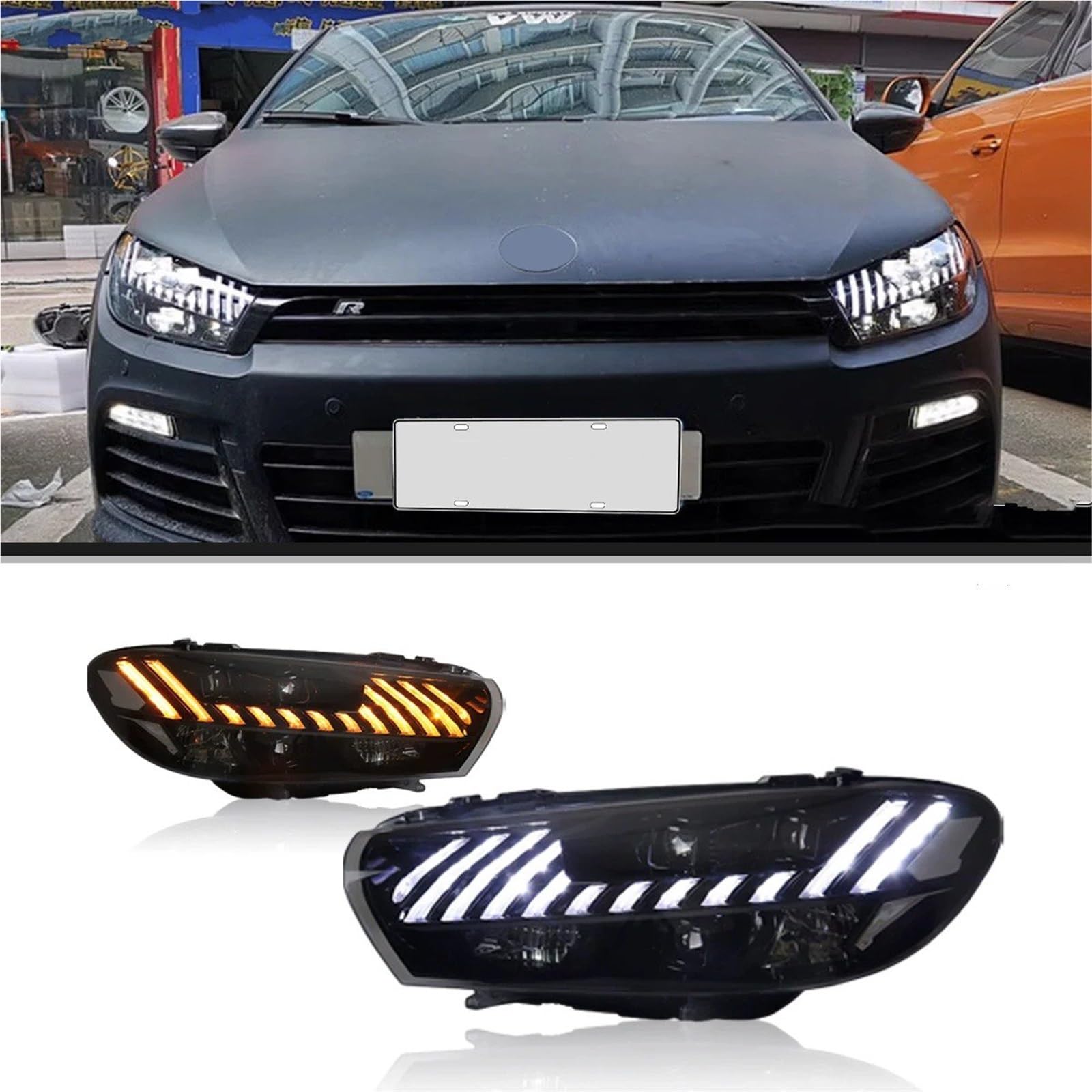 Faro proiettore per VW Scirocco 2009-2017, Luce Diurna, Accessori per Auto, Gruppo Ottico Anteriore.
