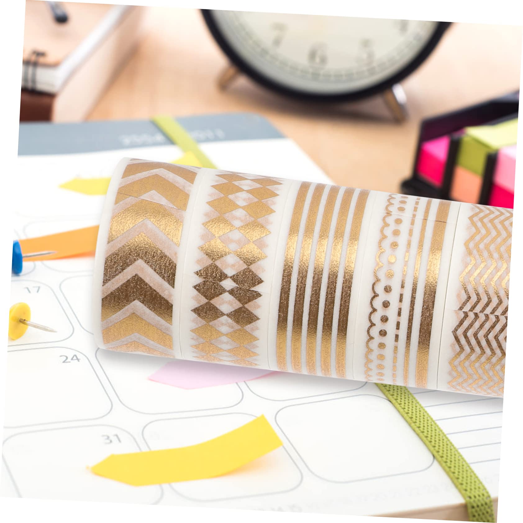 STOBOK 40rotoli Nastro Washi Decorativo Con Motivi Dorati Per Scrapbooking e Diari Adesivi Per Progetti Fai Da Te Decorazioni Per Regali e Album Fotografici