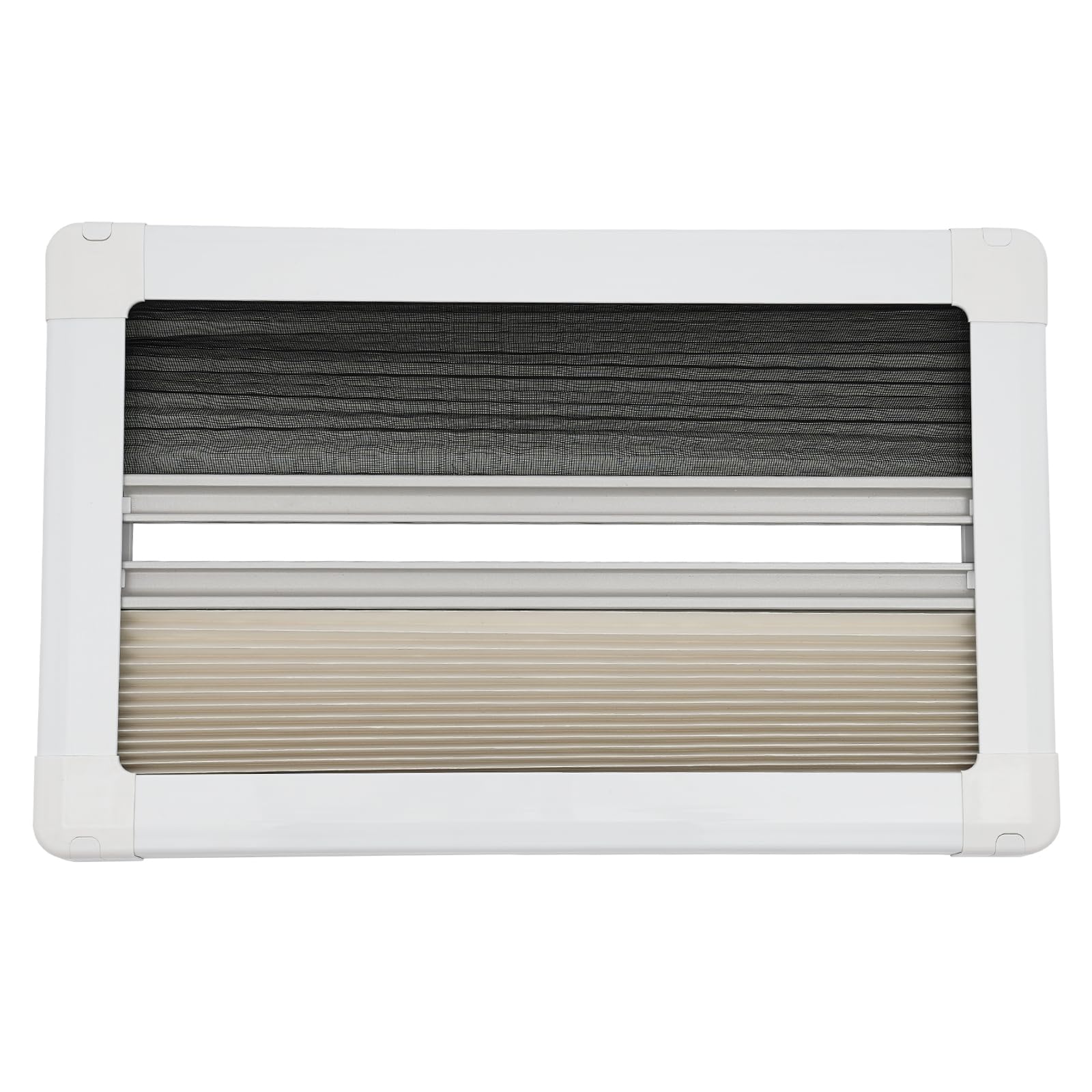 Finestra laterale per camper 500 x 300 mm, con tenda avvolgibile integrata e zanzariera per camper, roulotte, furgoni, camper, auto, barche