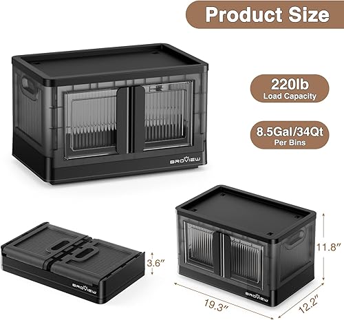 Miniatura 2 de V6 Contenedores de almacenamiento con tapas, contenedores de almacenamiento apilables de 102 cuartos de galón con ruedas, contenedores de