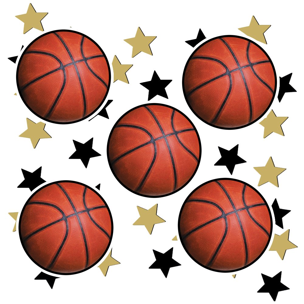 Basketball Deco FETTI (24 Piece Plus Metallic Confetti) by Partypro
