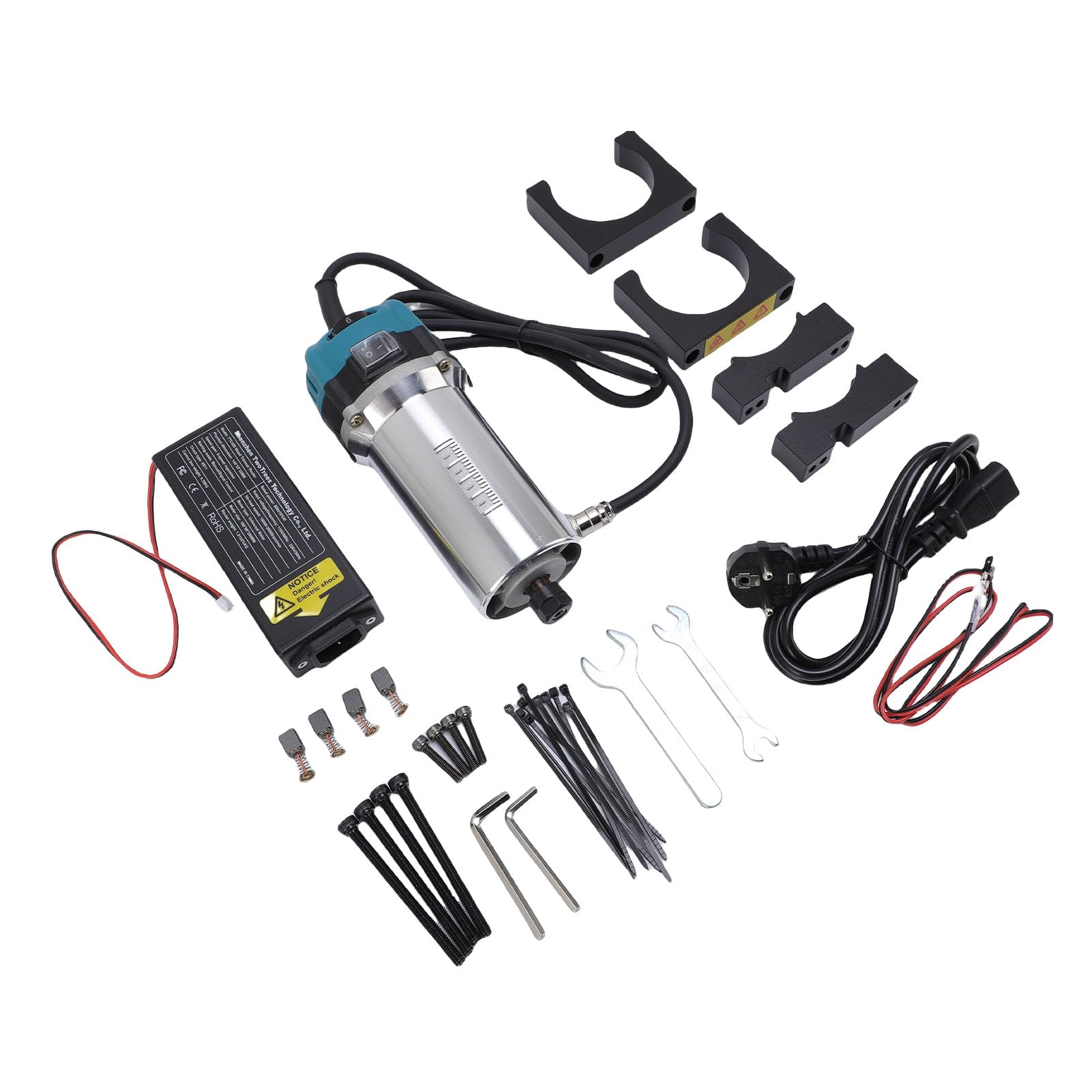 Eujgoov Kit Mandrino Palm Router 800 W 30000 Giri/min a 6 velocità da 1/4 | Taglierina per Legno, Motore Senza Spazzole, ABS e Lega di Alluminio, Utilizzo in Mobili, Compatibile ER11, Taglierine da