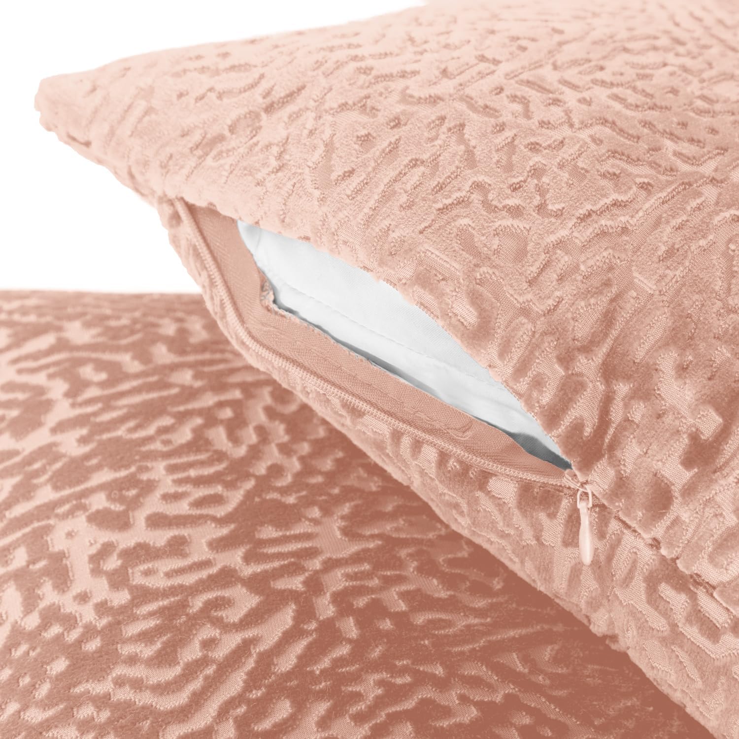 Austin Horn Classics Floral Pattern Cut Velvet Pillow Cover Only Set of 2 Blush 13"X20"