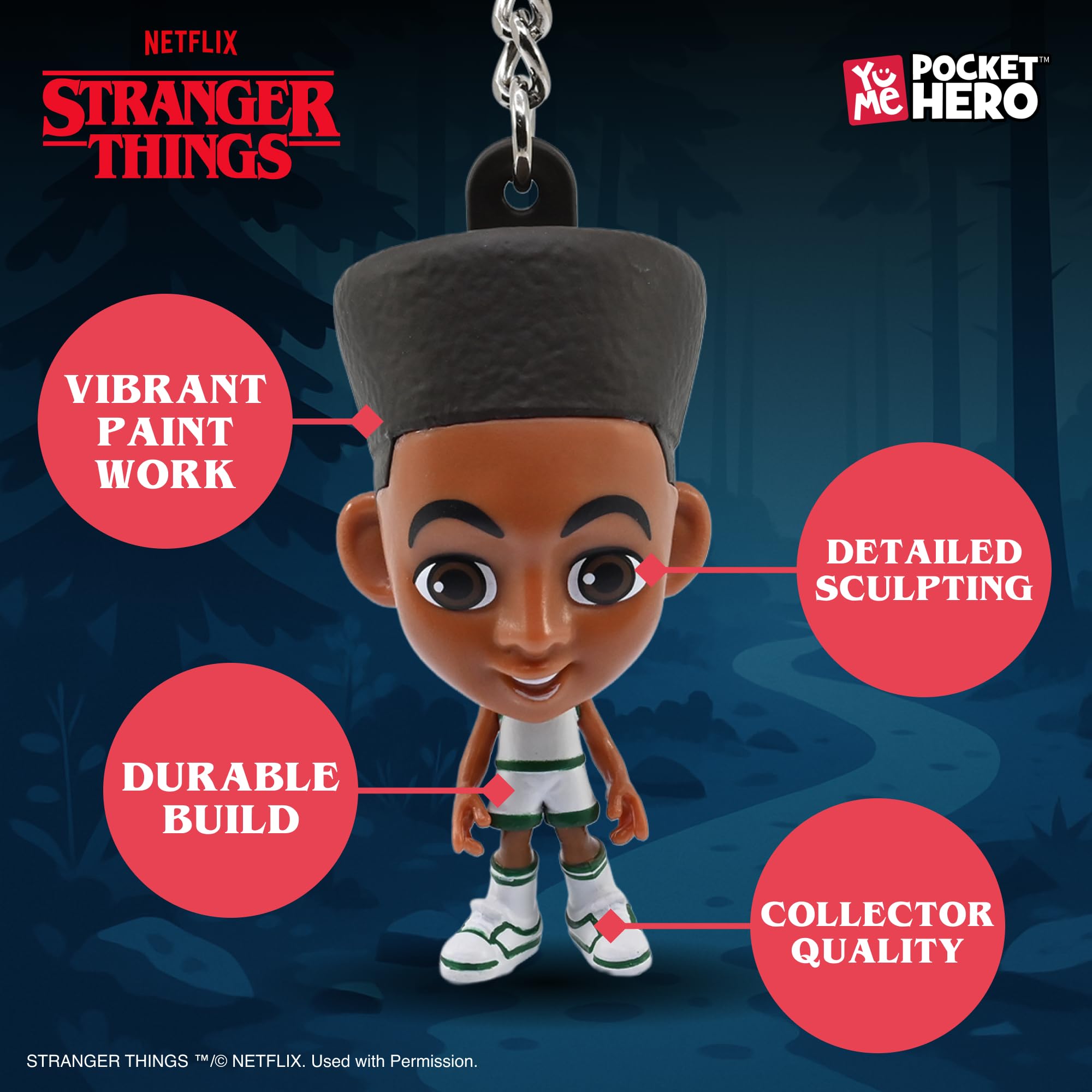YuMe Stranger Things Keychain - Lucas Sinclair, Multicolor, 5.5 CM - Image 4