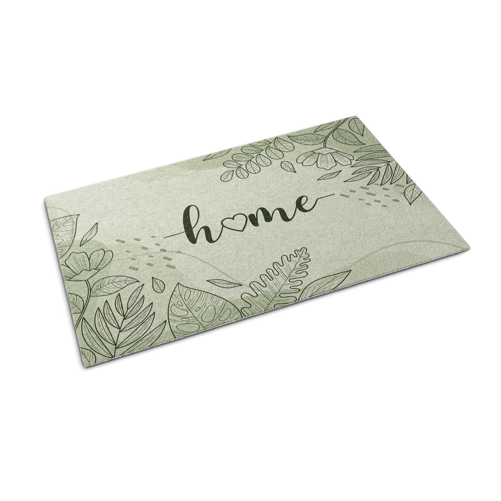 Paillasson 60x40cm Tulup tapis d'accueil antidérapant à motif floral