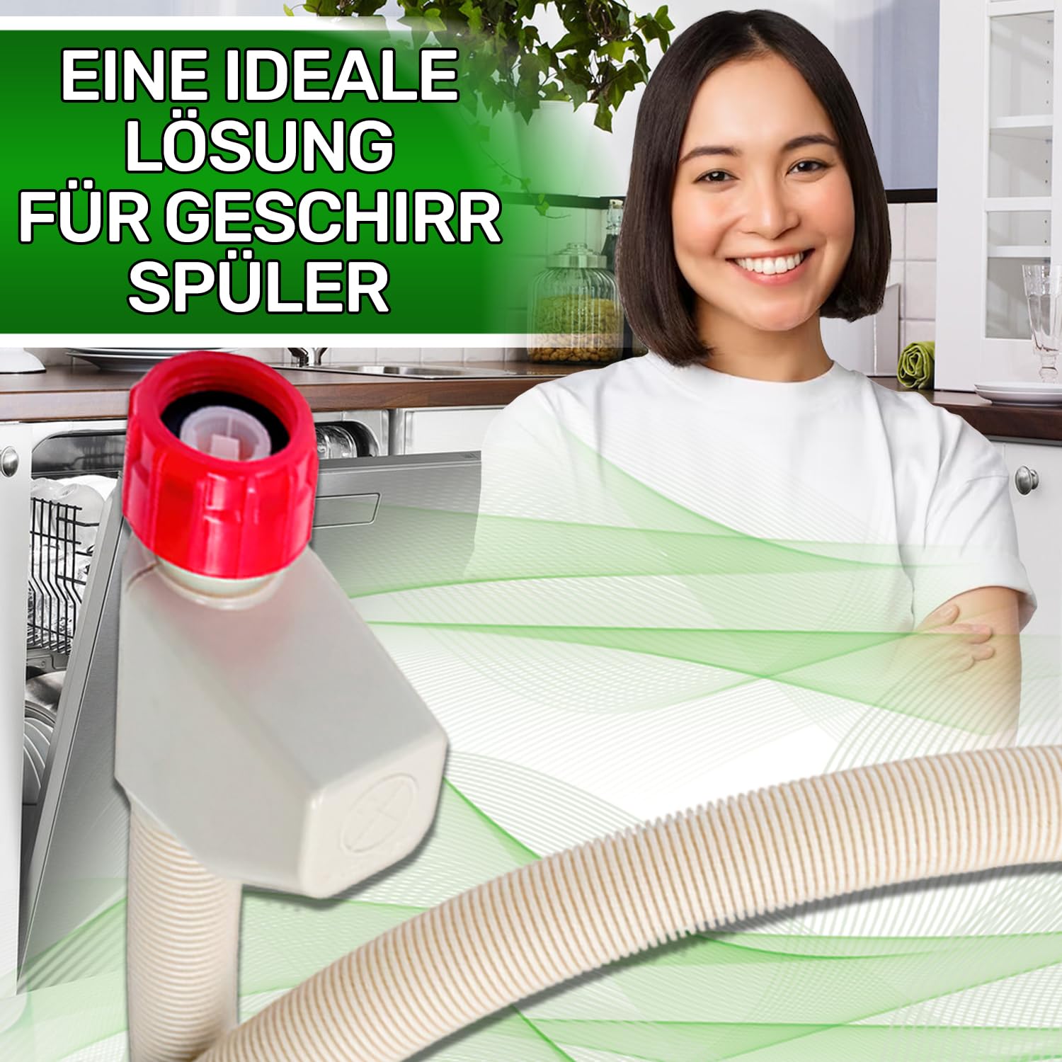 Aquastop Schlauch Spülmaschine Typ 1ES-L Schlauchlänge 1,5 m Gesamtlänge 2,19 m Ventil Ø 3/4 Wasserstop Zulaufschlauch 1885090400 1760360100 für Beko - MADE IN EU - ONIX TECH
